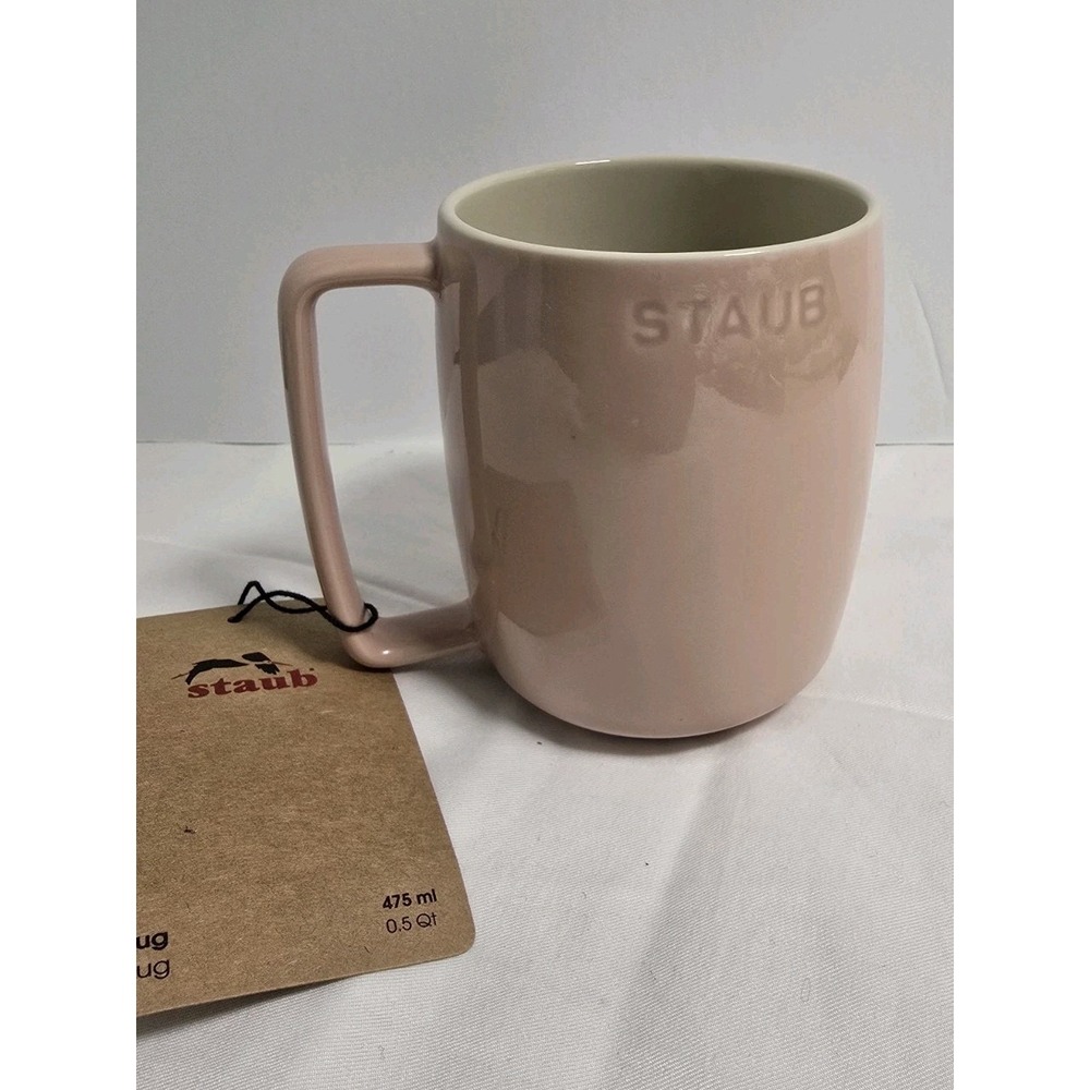 STAUB CERAMIC MUG LIGHT PINK 16oz STACKABLE NWT